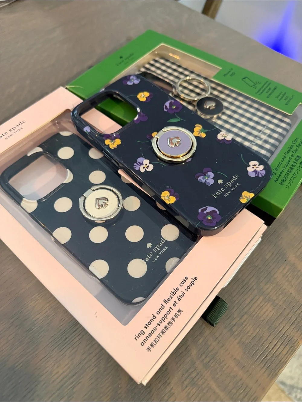 Kate Spade iPhone 14 PRO Cases with Ring Holders set of three bundle